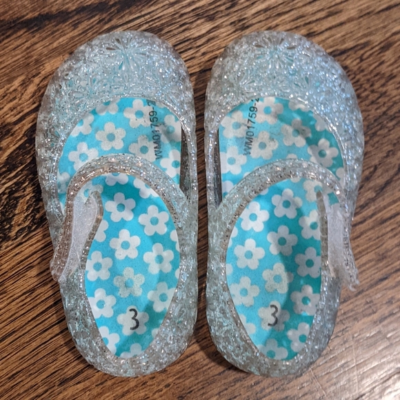 Silver Sparkle Jellies/Sandals for Babies - Size 3 - Picture 2 of 4